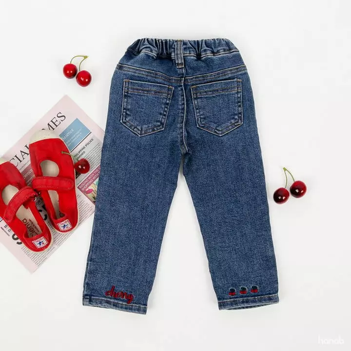 Hanab - Korean Children Fashion - #littlefashionista - Cherry Span Jeans