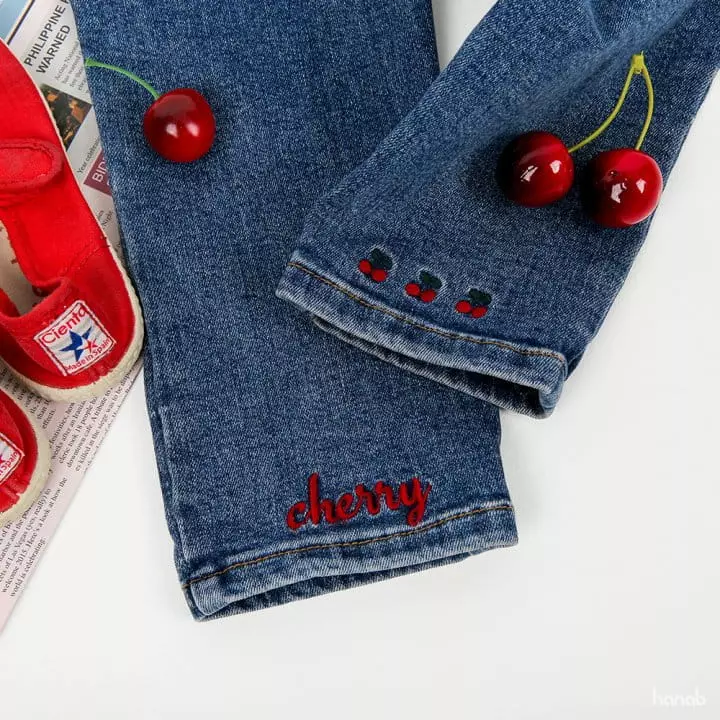 Hanab - Korean Children Fashion - #minifashionista - Cherry Span Jeans - 3