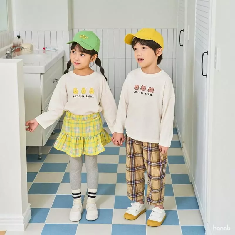 Hanab - Korean Children Fashion - #minifashionista - Check Lover Top Bottom Set - 5