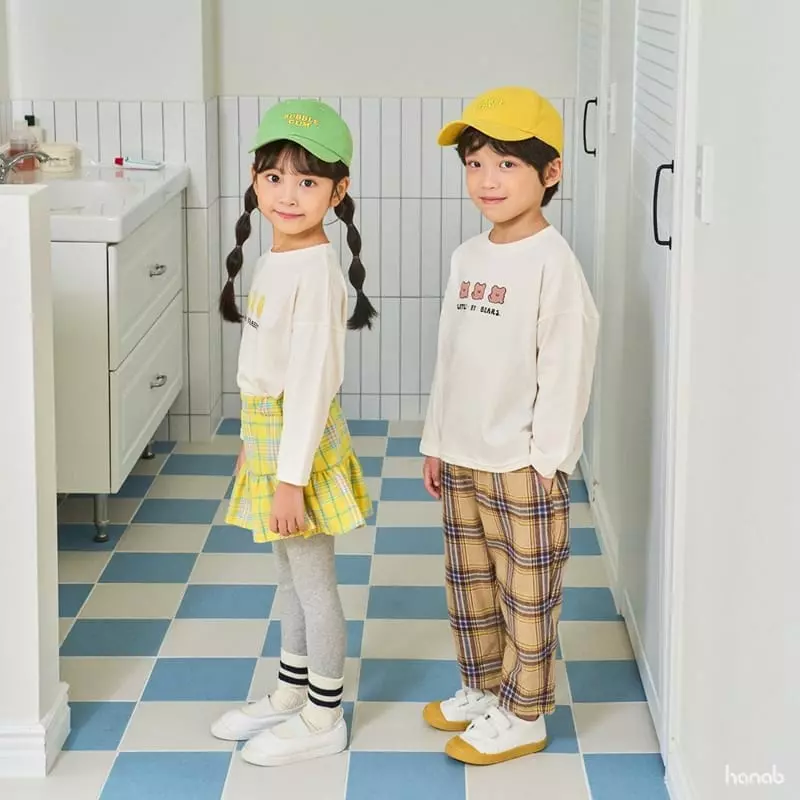 Hanab - Korean Children Fashion - #stylishchildhood - Check Lover Top Bottom Set - 9