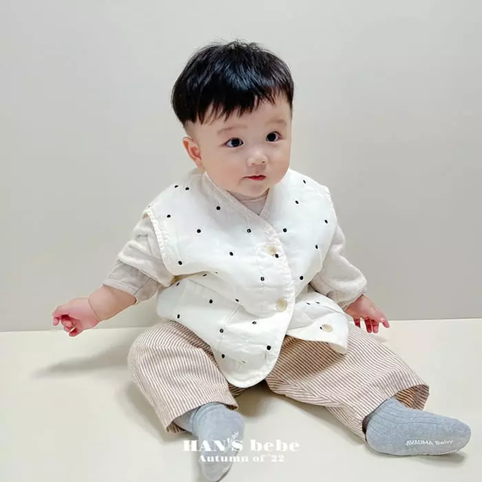 Han's - Korean Baby Fashion - #babyootd - Mone Dot Vest - 5