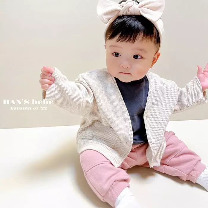 Han's - Korean Baby Fashion - #babyoutfit - Waffle Cardigan - 8