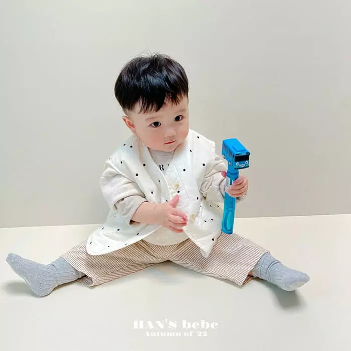 Han's - Korean Baby Fashion - #babyoutfit - Mone Dot Vest - 6