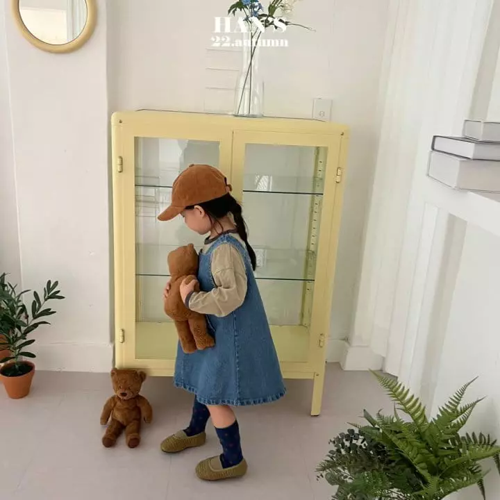 Han's - Korean Children Fashion - #prettylittlegirls - Pocket Denim One-piece - 3