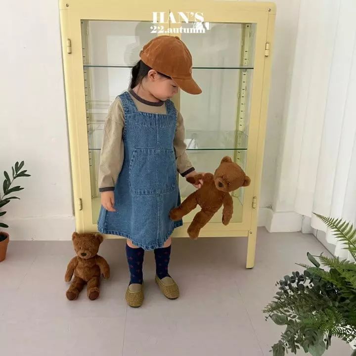 Han's - Korean Children Fashion - #toddlerclothing - Pocket Denim One-piece - 5
