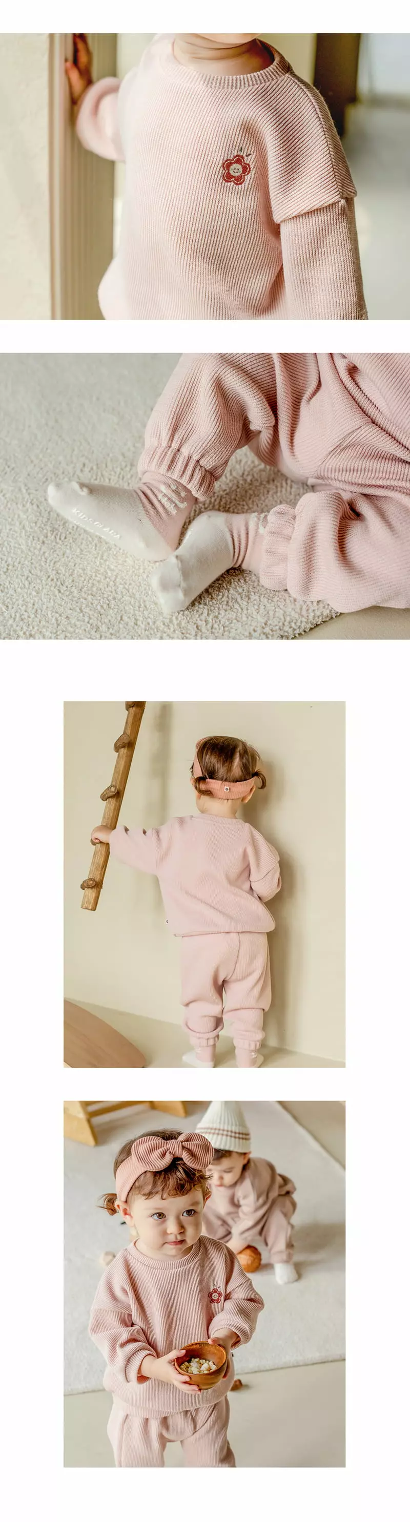 Happy Prince - Korean Baby Fashion - #babyfashion - Elldi Rib Baby Top Bottom Set - 7
