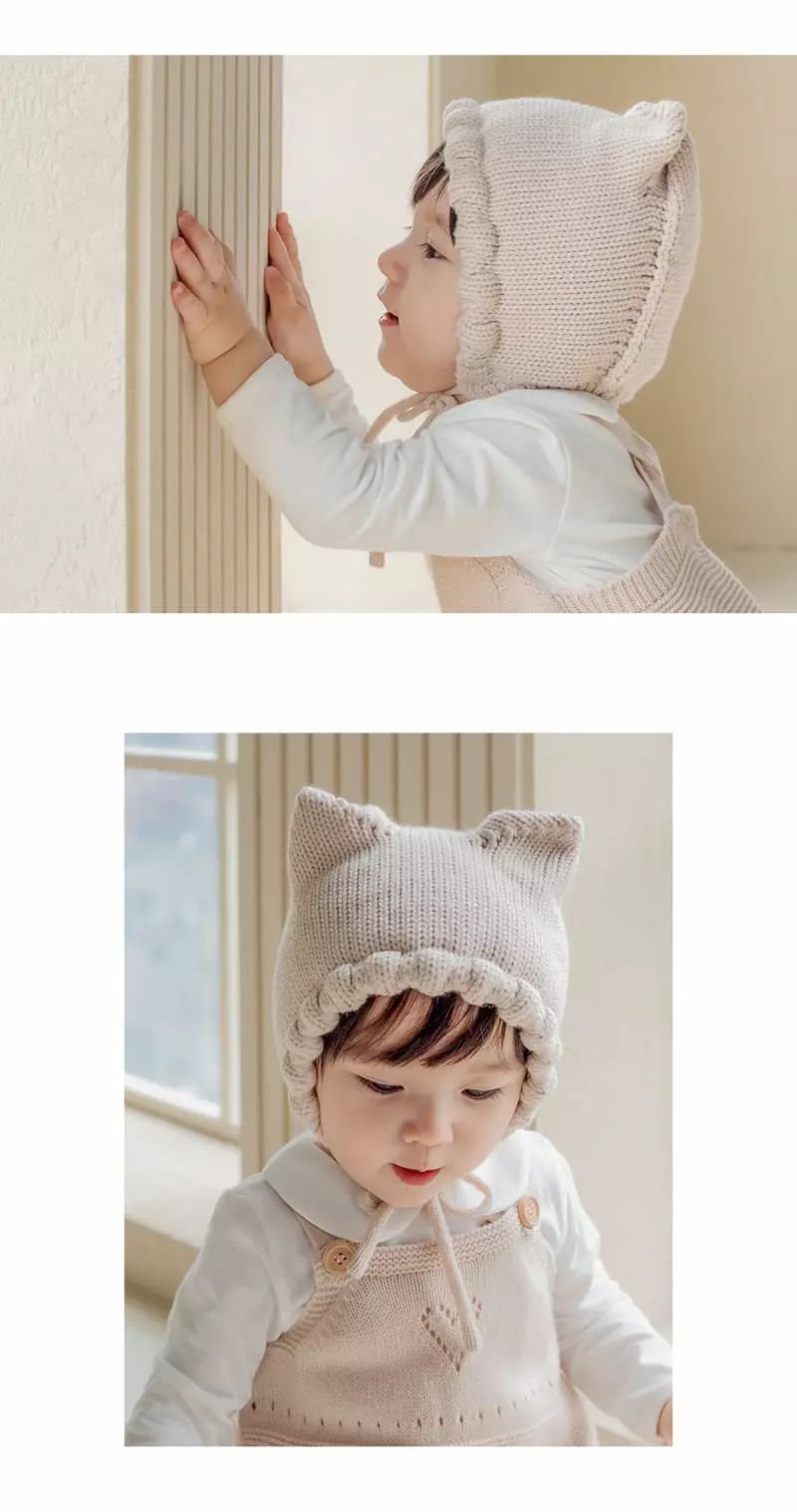 Happy Prince - Korean Baby Fashion - #babylifestyle - Pla Kmit Bonnet - 4