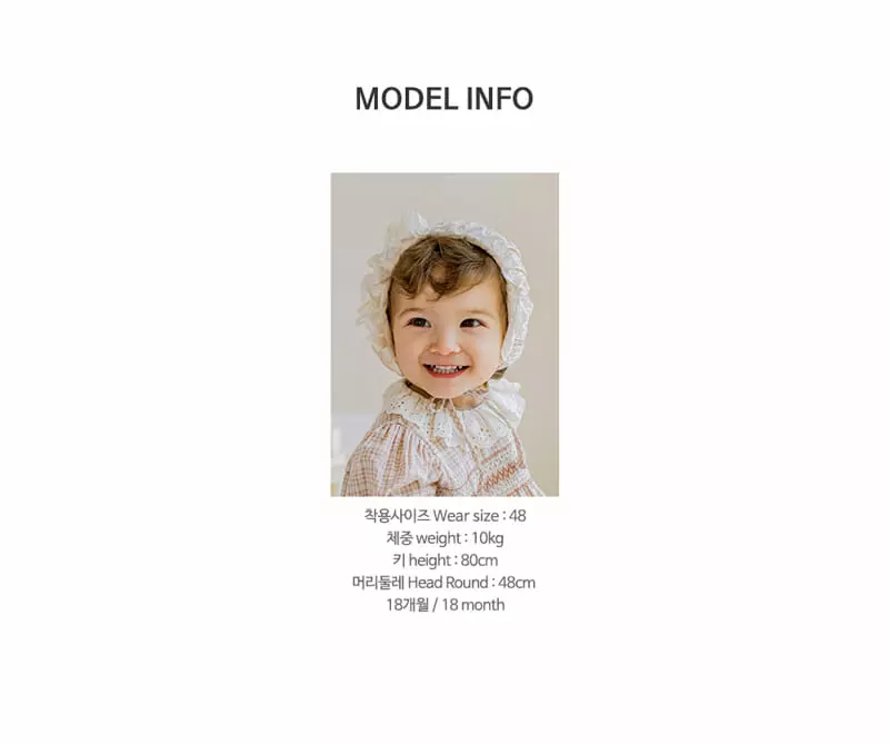 Happy Prince - Korean Baby Fashion - #babyootd - Madelin Baby Bonnet - 10