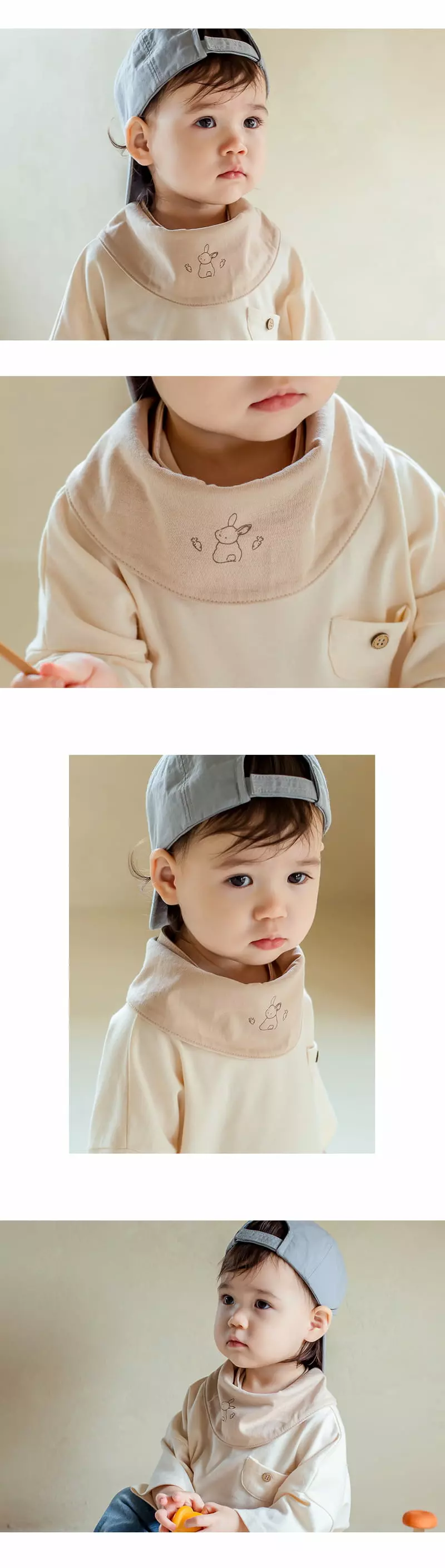Happy Prince - Korean Baby Fashion - #onlinebabyboutique - Rabbit Carrot Reversible Banana Bib - 3