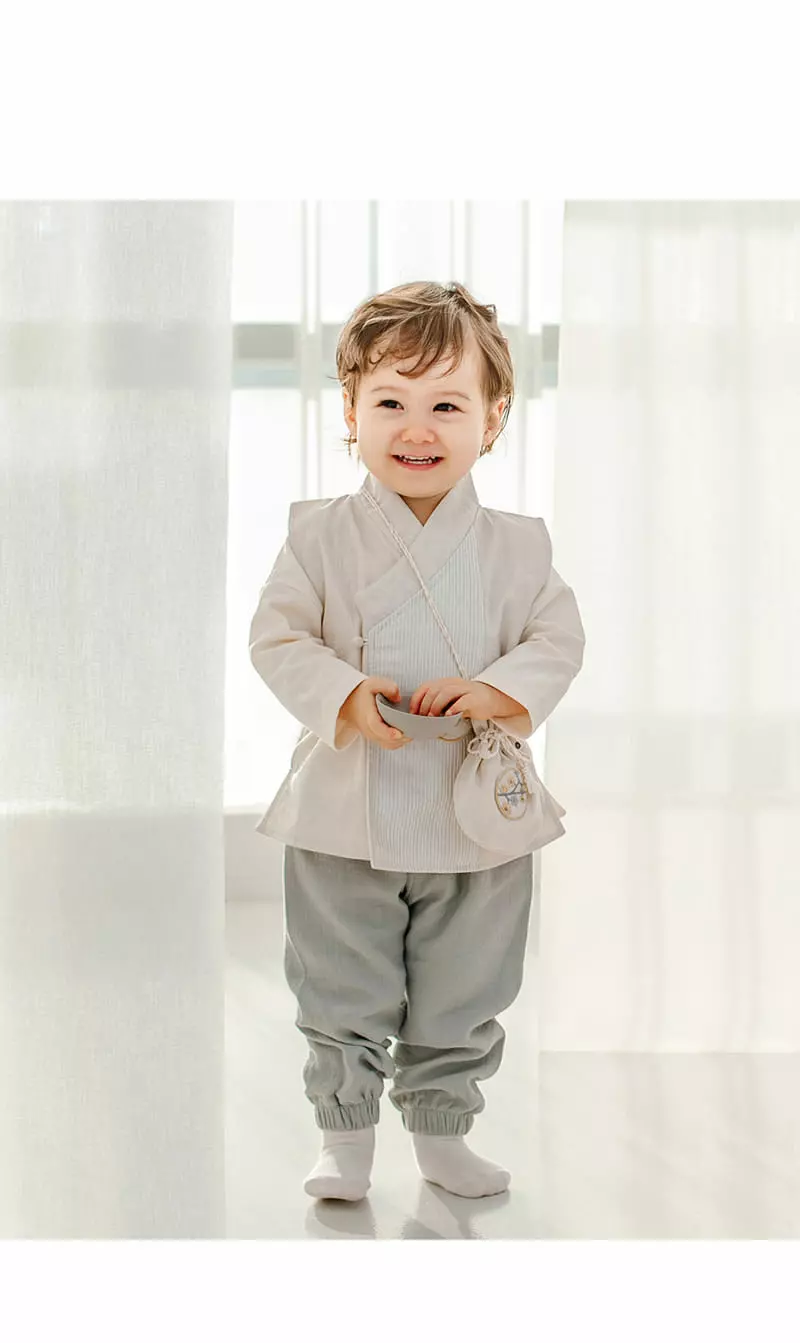 Happy Prince - Korean Baby Fashion - #onlinebabyshop - Happy Prince Whole Hanbok Vest Set Boy