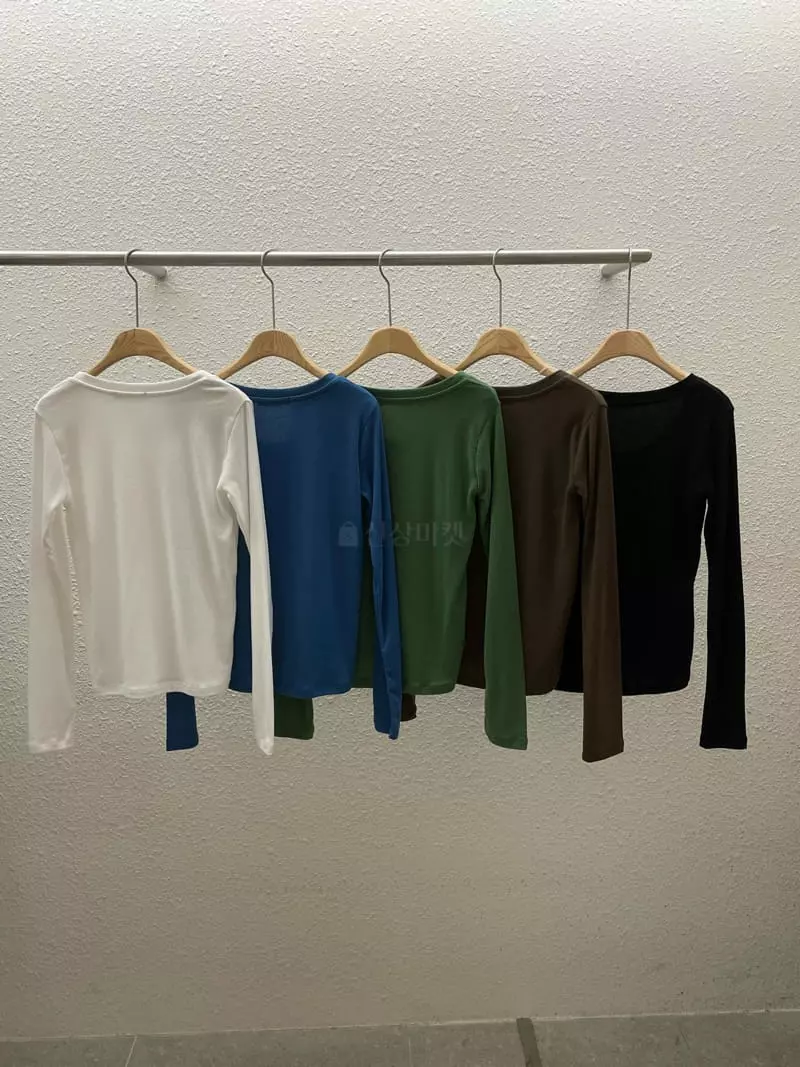 Hautte - Korean Women Fashion - #momslook - U Neck Tee - 8