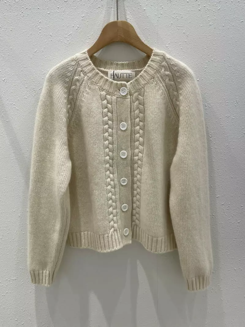 Hautte - Korean Women Fashion - #womensfashion - Cable Cardigan - 5
