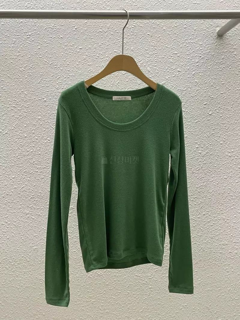 Hautte - Korean Women Fashion - #womensfashion - U Neck Tee - 11