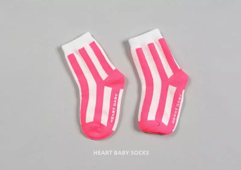 Heart Baby - Korean Baby Fashion - #babyboutique - Neon Stripes Socks Set  - 8