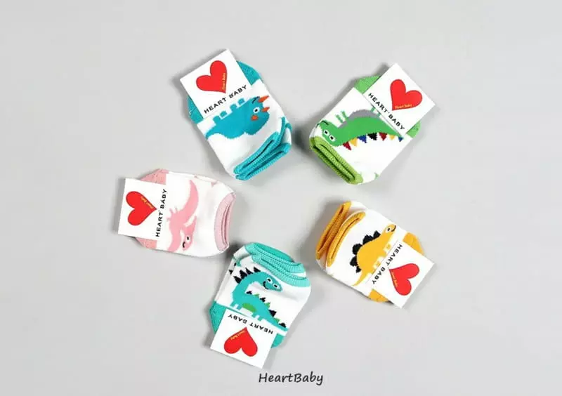 Heart Baby - Korean Baby Fashion - #babyboutique - Dino Friends Socks - 5