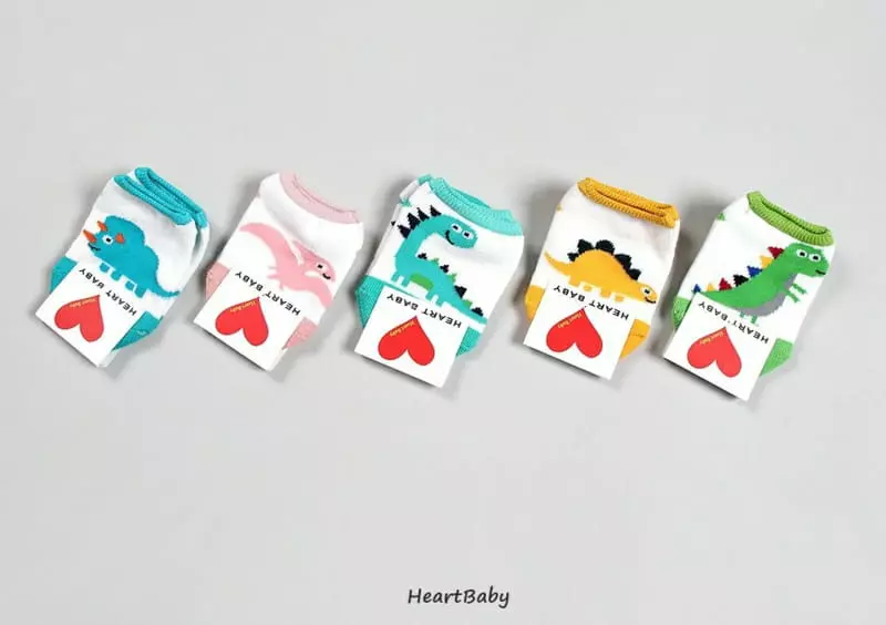 Heart Baby - Korean Baby Fashion - #babyboutique - Dino Friends Socks - 6