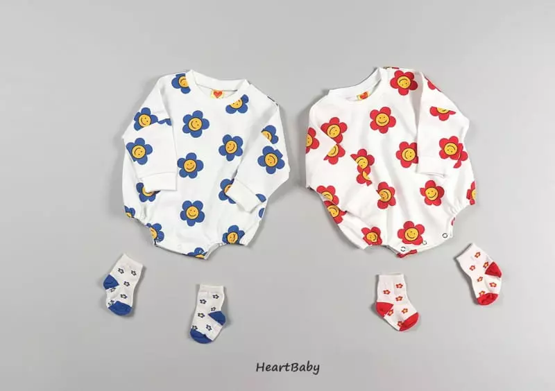 Heart Baby - Korean Baby Fashion - #babyboutique - Daisy Smilr Sweatshirt Bodysuit