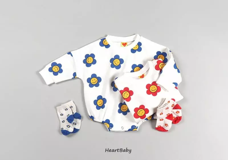 Heart Baby - Korean Baby Fashion - #babyboutiqueclothing - Daisy Smilr Sweatshirt Bodysuit - 3