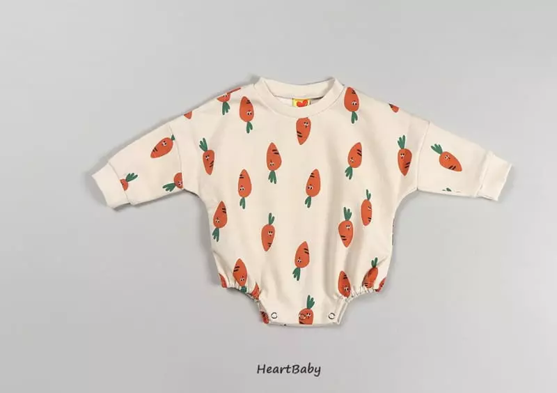 Heart Baby - Korean Baby Fashion - #babyclothing - Carrot Sweatshirt Bodysuit - 5