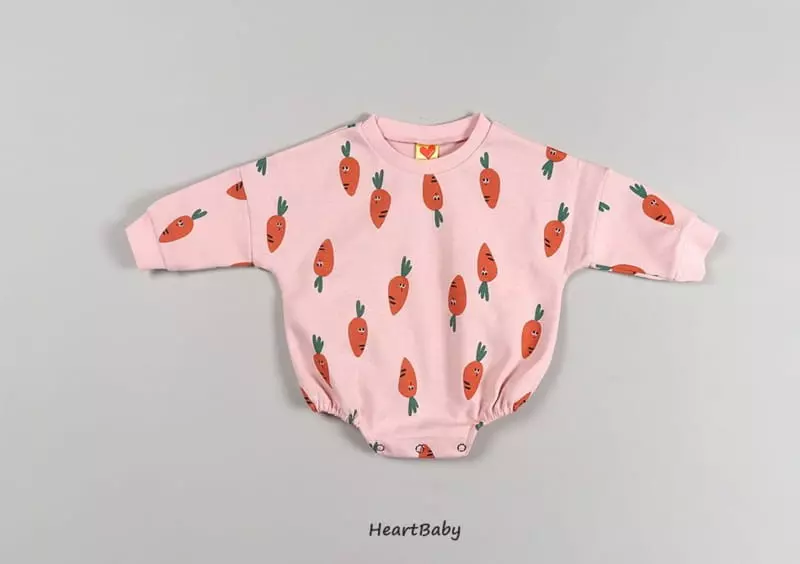 Heart Baby - Korean Baby Fashion - #babyfashion - Carrot Sweatshirt Bodysuit - 6
