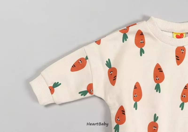 Heart Baby - Korean Baby Fashion - #babyfever - Carrot Sweatshirt Bodysuit - 7