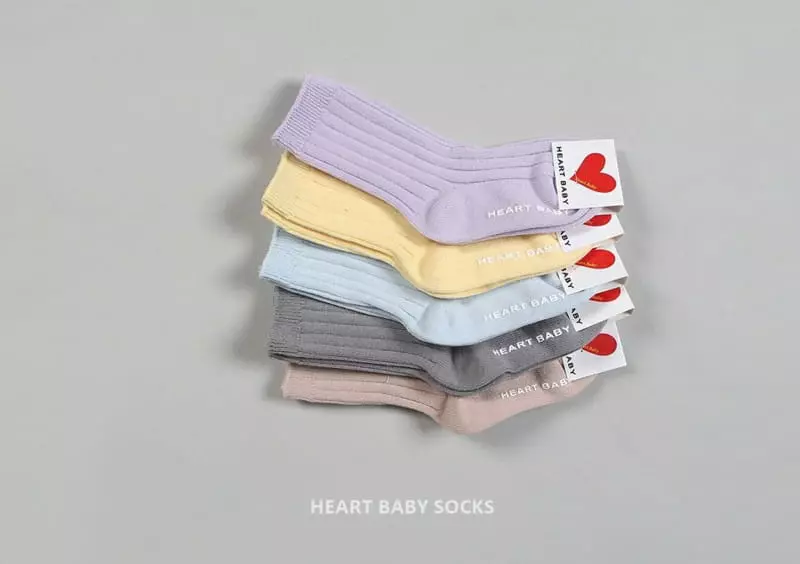 Heart Baby - Korean Baby Fashion - #babygirlfashion - Pastel Socks Set - 12