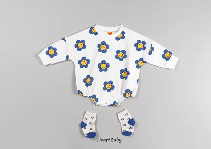 Heart Baby - Korean Baby Fashion - #babylifestyle - Daisy Smilr Sweatshirt Bodysuit - 8