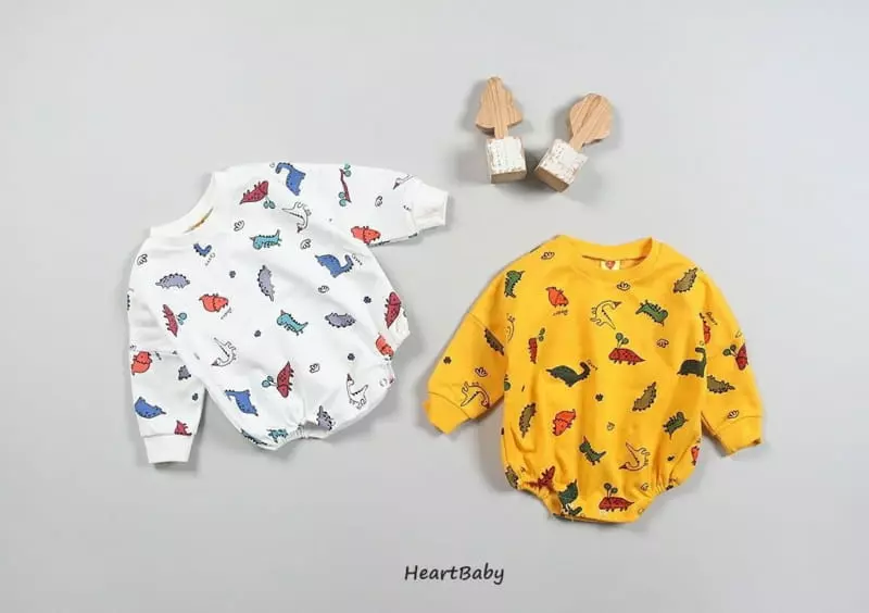 Heart Baby - Korean Baby Fashion - #babylifestyle - Dino Bodysuit