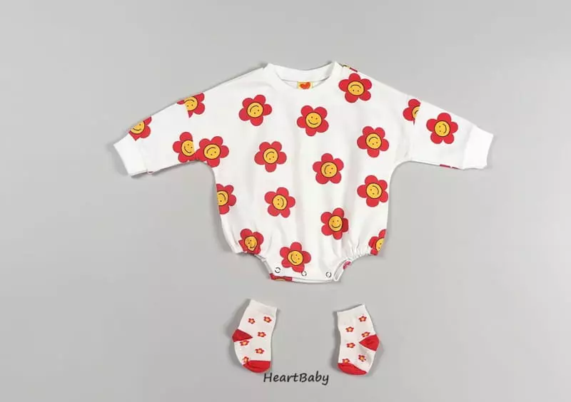 Heart Baby - Korean Baby Fashion - #babyoninstagram - Daisy Smilr Sweatshirt Bodysuit - 9