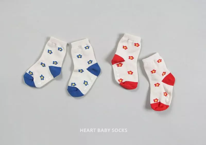 Heart Baby - Korean Baby Fashion - #babyootd - Diasy Socks Set
