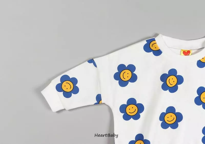 Heart Baby - Korean Baby Fashion - #babyootd - Daisy Smilr Sweatshirt Bodysuit - 10