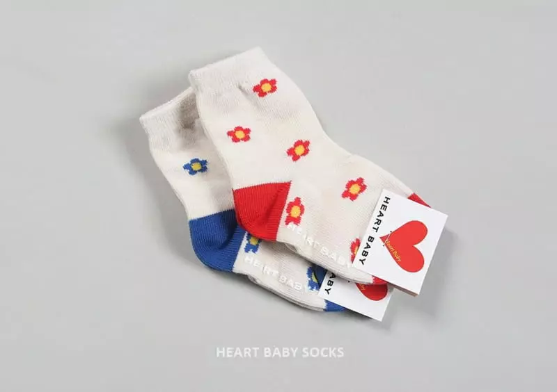 Heart Baby - Korean Baby Fashion - #babyoutfit - Diasy Socks Set - 2