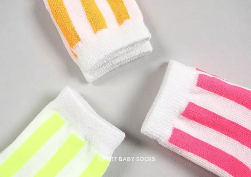 Heart Baby - Korean Baby Fashion - #babywear - Neon Stripes Socks Set  - 5