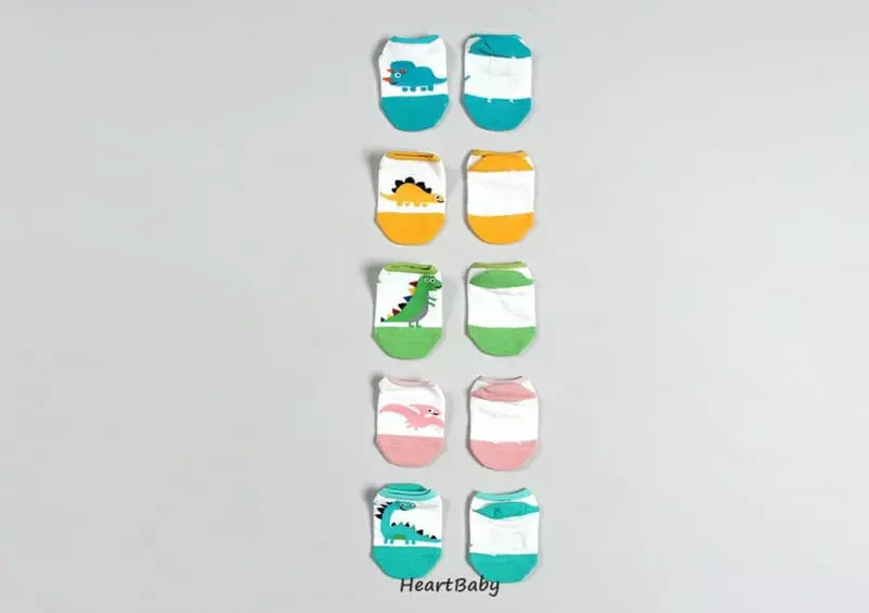 Heart Baby - Korean Baby Fashion - #babywear - Dino Friends Socks - 2