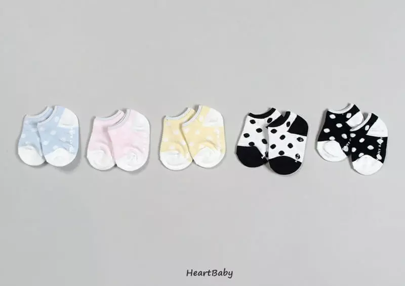 Heart Baby - Korean Baby Fashion - #onlinebabyboutique - Dot Socks Set - 2