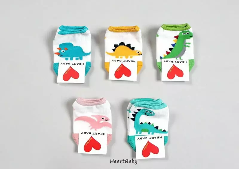 Heart Baby - Korean Baby Fashion - #onlinebabyboutique - Dino Friends Socks - 4