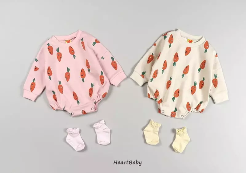 Heart Baby - Korean Baby Fashion - #onlinebabyshop - Carrot Sweatshirt Bodysuit