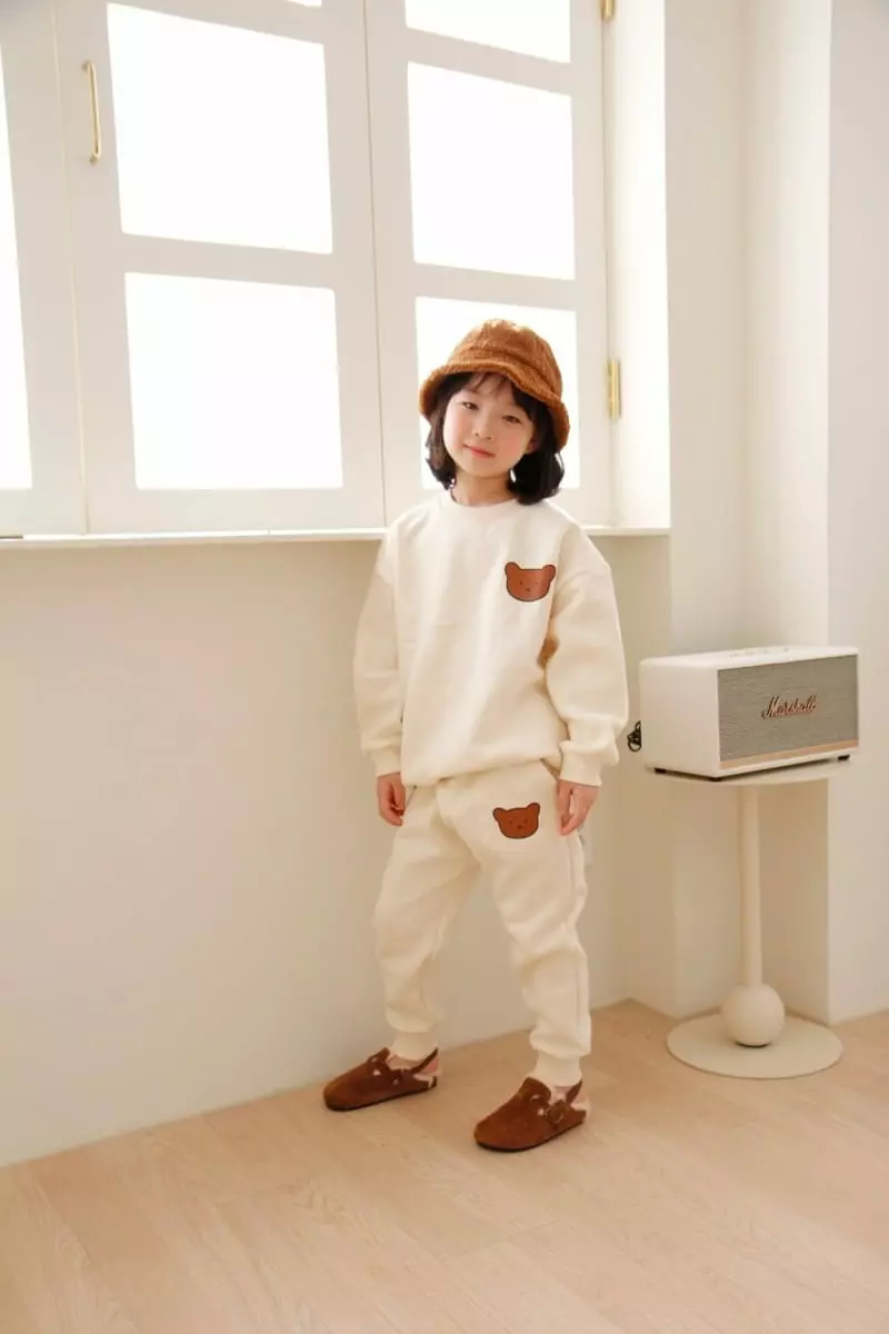 Heart Baby - Korean Children Fashion - #Kfashion4kids - Bear Face Top Bottom Set - 12
