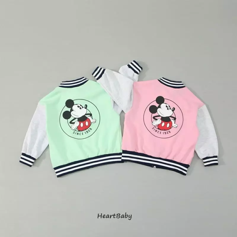 Heart Baby - Korean Children Fashion - #kidzfashiontrend - Mickey Baseball Jumper - 4