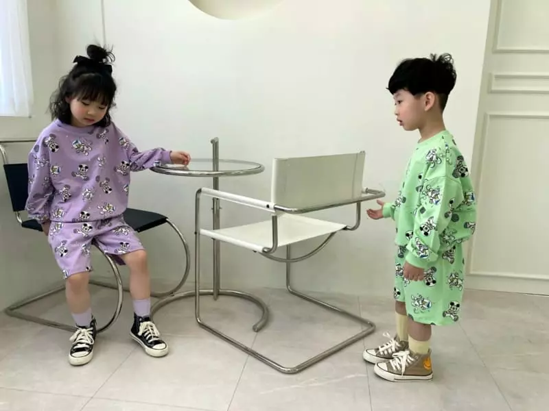Heart Baby - Korean Children Fashion - #childofig - Space Micket Shorts Top Bottom Set - 7