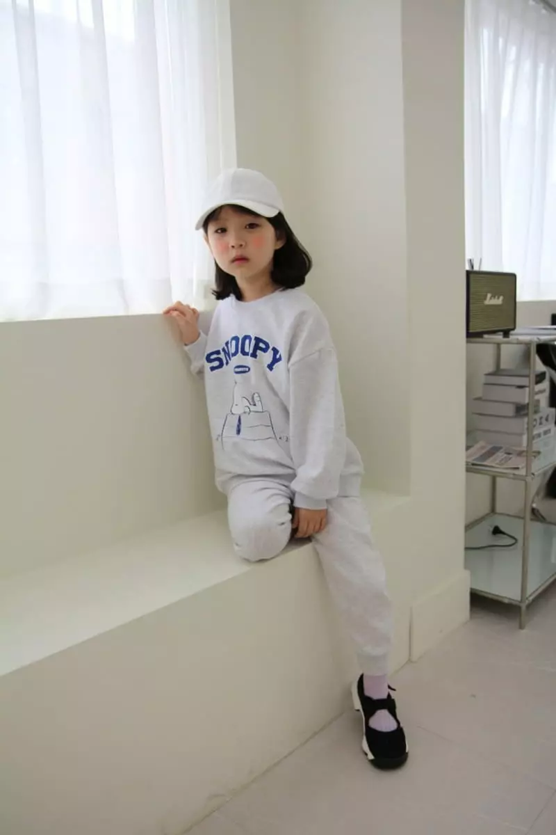 Heart Baby - Korean Children Fashion - #childrensboutique - Snoophy Top Bottom Set - 11