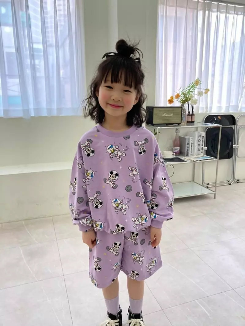 Heart Baby - Korean Children Fashion - #designkidswear - Space Micket Shorts Top Bottom Set - 9
