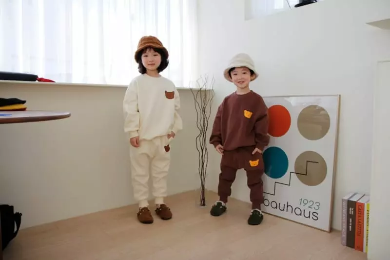 Heart Baby - Korean Children Fashion - #discoveringself - Bear Face Top Bottom Set - 7