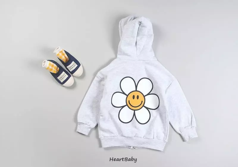 Heart Baby - Korean Children Fashion - #designkidswear - Sun Flower Hoody Zip-up - 4