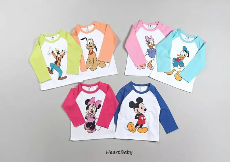 Heart Baby - Korean Children Fashion - #discoveringself - Disney Mkickey And Friends Tee - 2