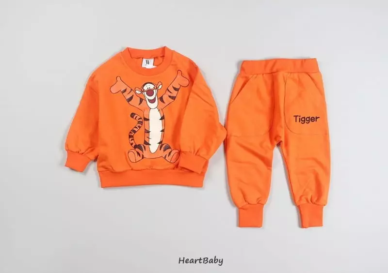 Heart Baby - Korean Children Fashion - #kidsshorts - Pooh And Friends Top Bottom Set - 4