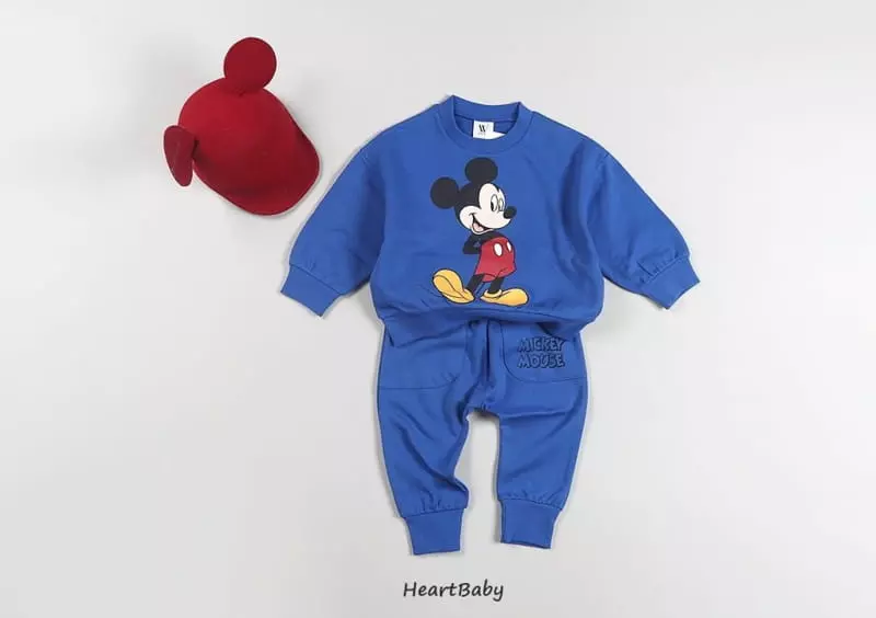 Heart Baby - Korean Children Fashion - #kidsstore - Mickey And Frinds Top Bottom Set