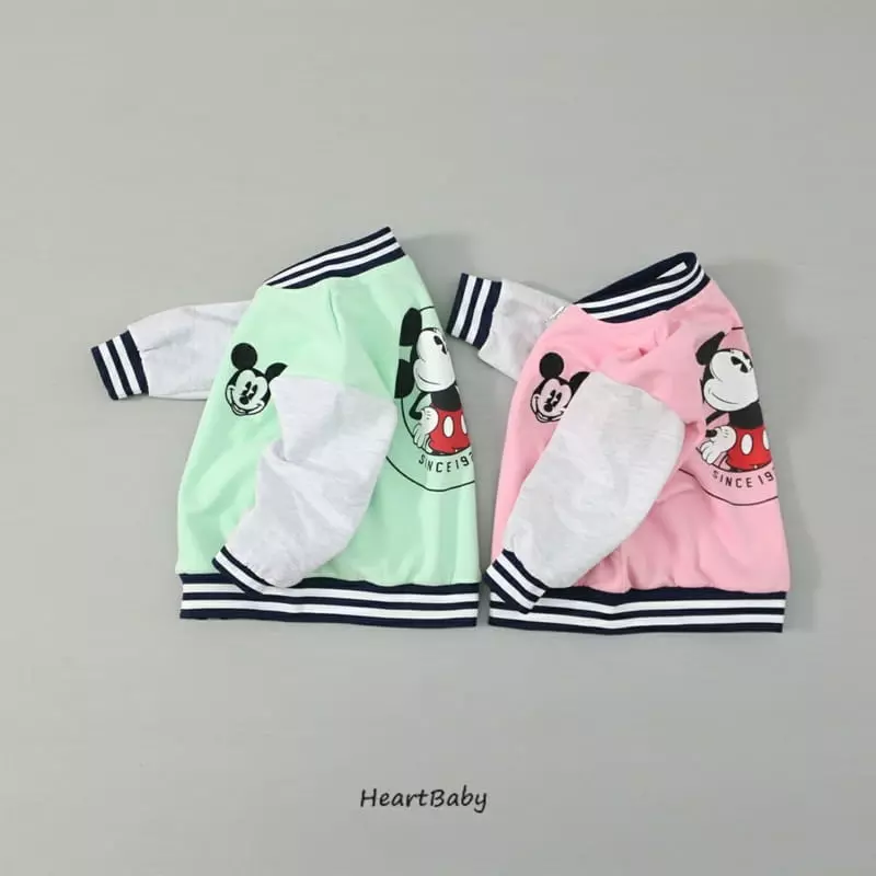 Heart Baby - Korean Children Fashion - #kidsstore - Mickey Baseball Jumper - 2