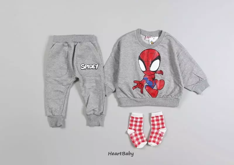 Heart Baby - Korean Children Fashion - #kidzfashiontrend - Spider Top Bottom Set - 3