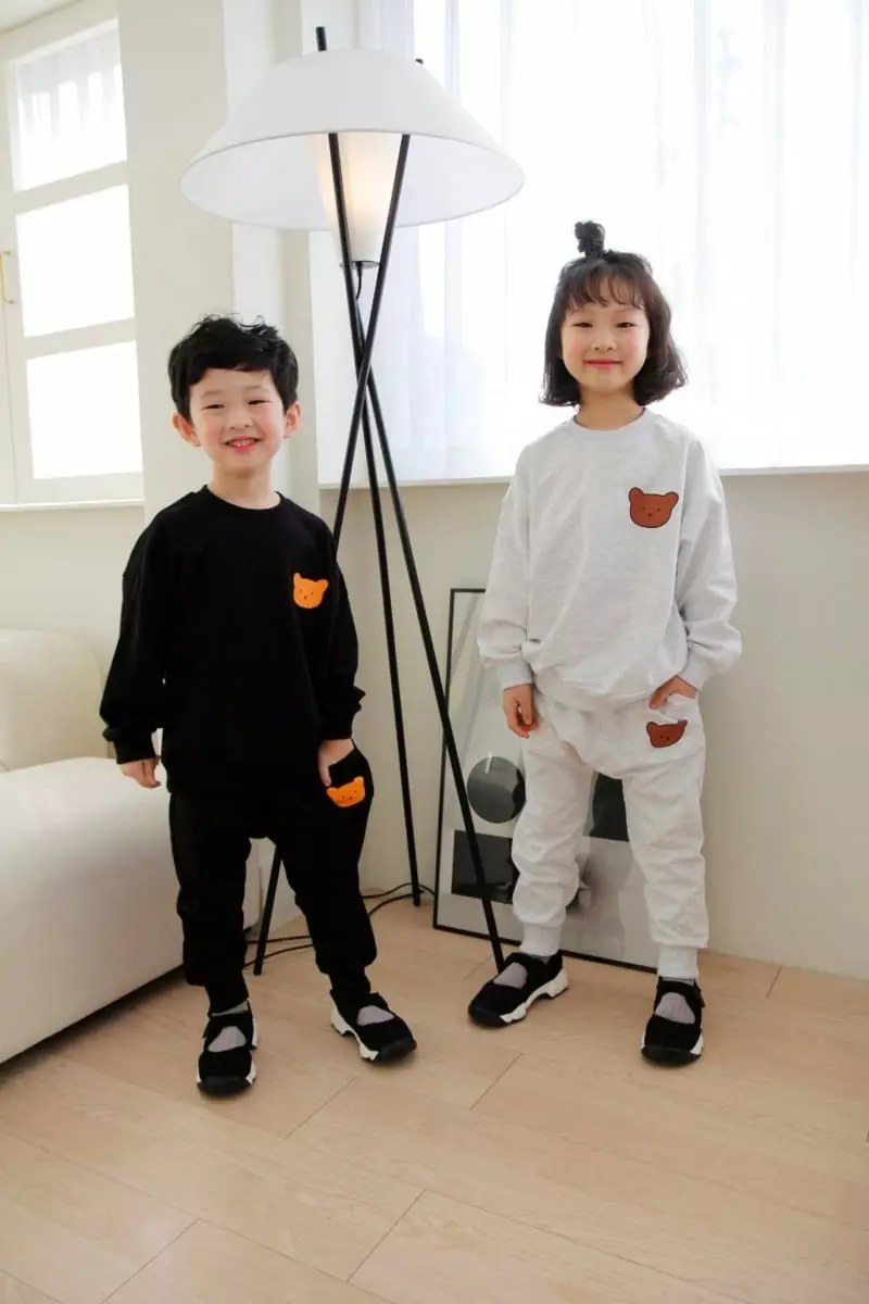 Heart Baby - Korean Children Fashion - #kidzfashiontrend - Bear Face Top Bottom Set - 11